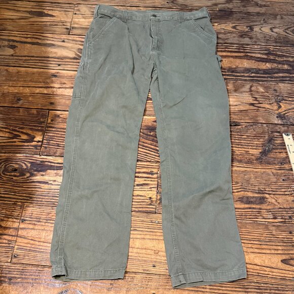 Carhartt B324 ARG Green Relaxed Fit Carpenter Vintage Utility Pants Mens Size 36 - Picture 1 of 7